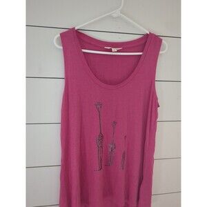 Zobha womens Large pink giraffe tank top beach
